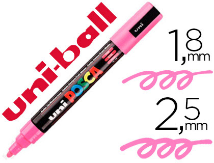 MARQUEUR POSCA PC5M GOUACHE ENCRE INODORE TOUTES SURFACES POINTE MOYENNE CONIQUE COULEUR OPAQUE COUVRANTE ROSE