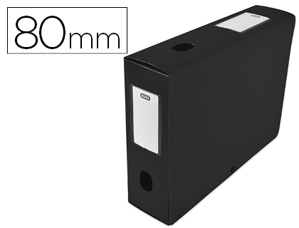 BOTE CLASSEMENT OXFORD MEMPHIS POLYPROPYLNE 7/10E  PLAT 240X320MM DOS 80MM BOUTON PRESSION COLORIS NOIR
