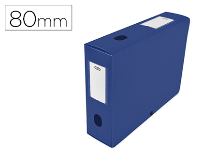 BOTE CLASSEMENT OXFORD MEMPHIS POLYPROPYLNE 7/10E  PLAT 240X320MM DOS 80MM BOUTON PRESSION COLORIS BLEU
