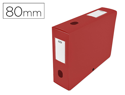 BOTE CLASSEMENT OXFORD MEMPHIS POLYPROPYLNE 7/10E  PLAT 240X320MM DOS 80MM BOUTON PRESSION COLORIS ROUGE