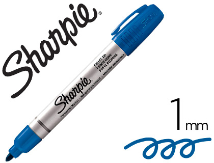 MARQUEUR SHARPIE PERMANENT POINTE OGIVE FINE TRAC 1MM CORPS MTAL COLORIS BLEU
