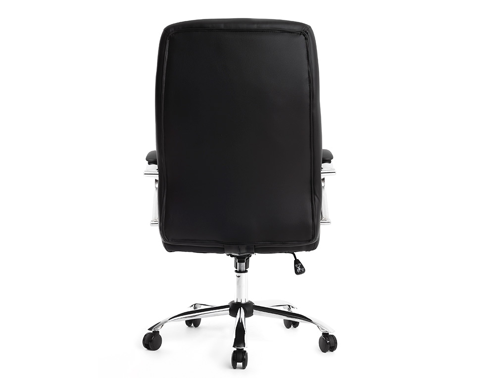 FAUTEUIL DE DIRECTION Q-CONNECT VERONA SIMILI CUIR BASE ACIER CHROME HAUTEUR MAX 1210MM LARGEUR 650MM PROF 730MM NOIR
