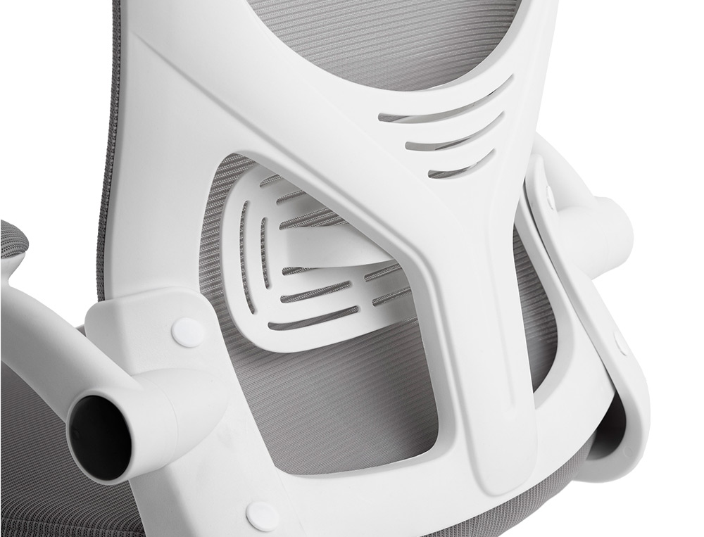 FAUTEUIL ERGONOMIQUE Q-CONNECT PALERMO MAILLE BASE NYLON HAUTEUR MAX 1300MM LARGEUR 630MM PROF 680MM GRIS ET BLANC
