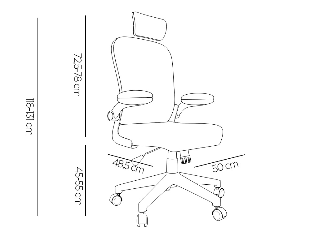 FAUTEUIL ERGONOMIQUE Q-CONNECT PALERMO MAILLE BASE NYLON HAUTEUR MAX 1300MM LARGEUR 630MM PROF 680MM GRIS ET BLANC