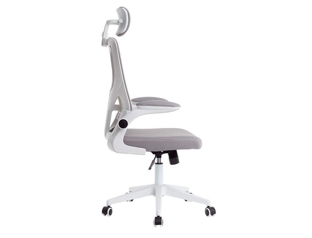 FAUTEUIL ERGONOMIQUE Q-CONNECT PALERMO MAILLE BASE NYLON HAUTEUR MAX 1300MM LARGEUR 630MM PROF 680MM GRIS ET BLANC