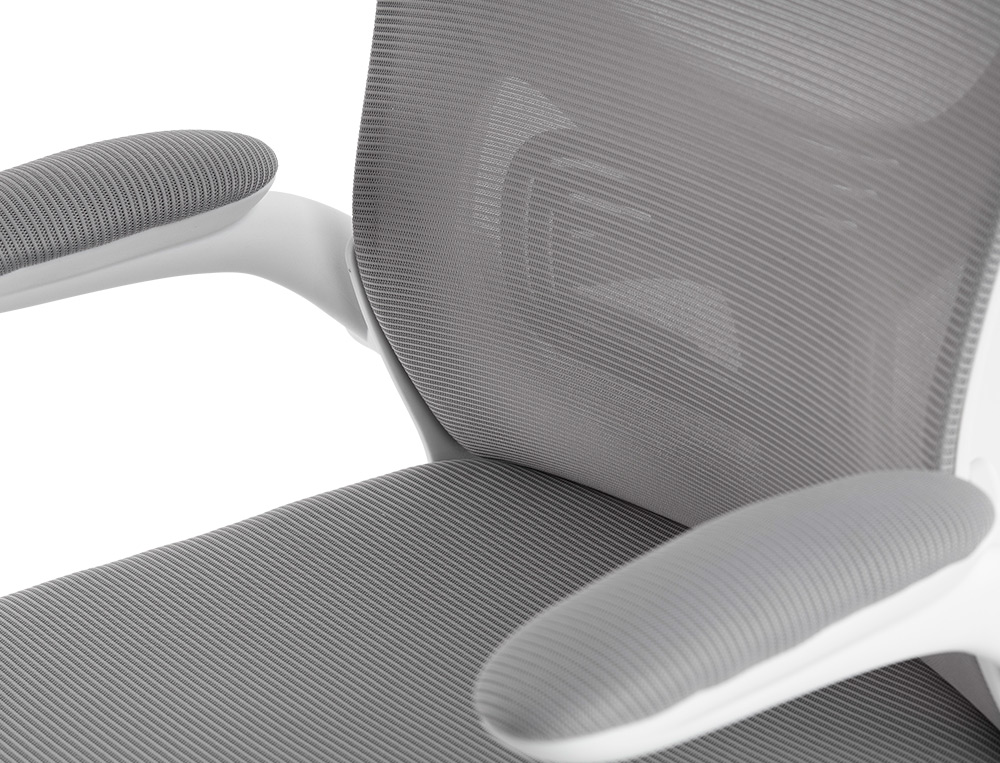 FAUTEUIL ERGONOMIQUE Q-CONNECT PALERMO MAILLE BASE NYLON HAUTEUR MAX 1300MM LARGEUR 630MM PROF 680MM GRIS ET BLANC