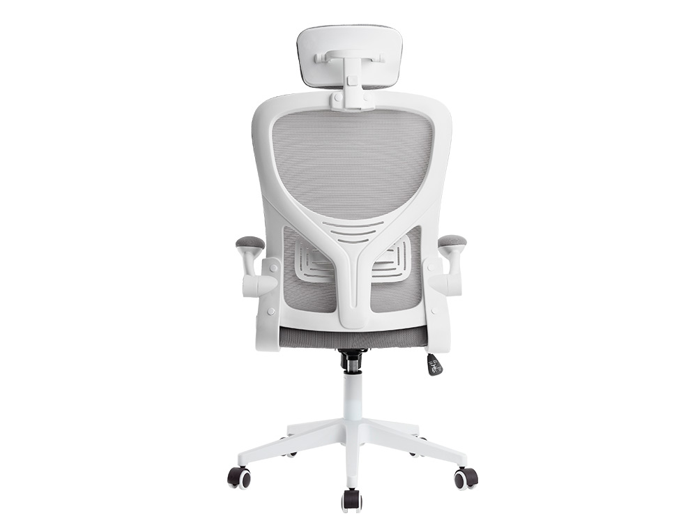 FAUTEUIL ERGONOMIQUE Q-CONNECT PALERMO MAILLE BASE NYLON HAUTEUR MAX 1300MM LARGEUR 630MM PROF 680MM GRIS ET BLANC
