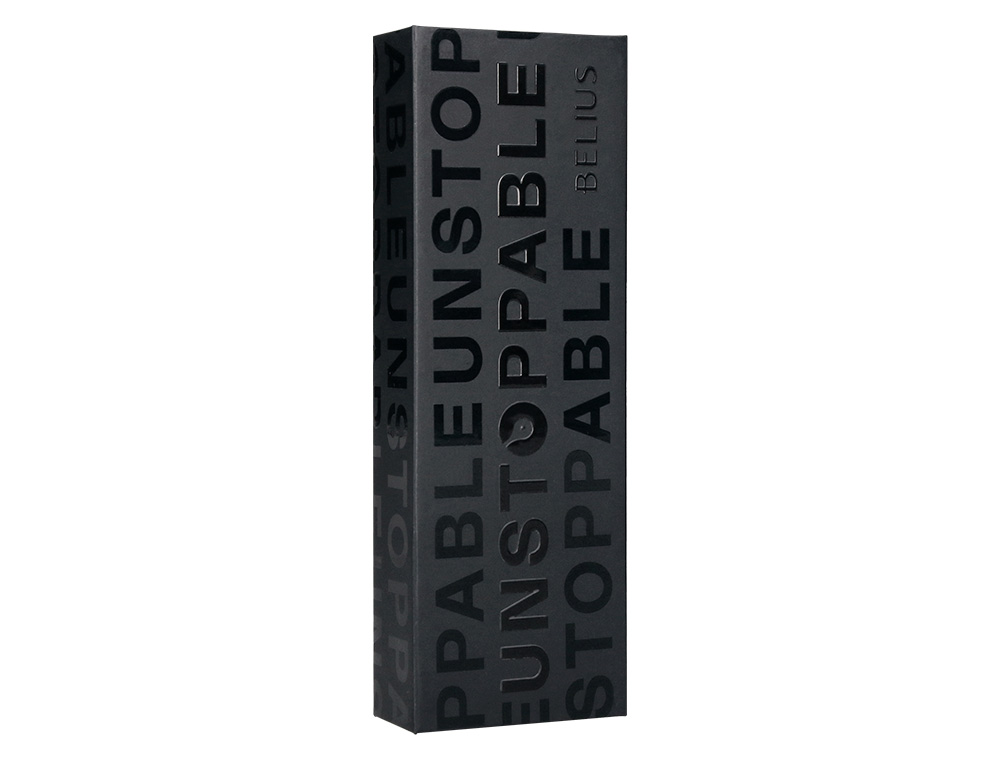 ROLLER BELIUS UNSTOPPABLE MONOCHROME ALUMINIUM ENCRE NOIRE COLORIS NOIR DANS COFFRET CADEAU