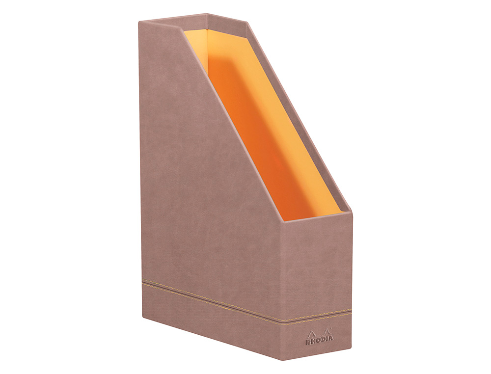 PORTE-REVUES RHODIARAMA SIMIL CUIR TAUPE VELOUT 10X25X31 CM
