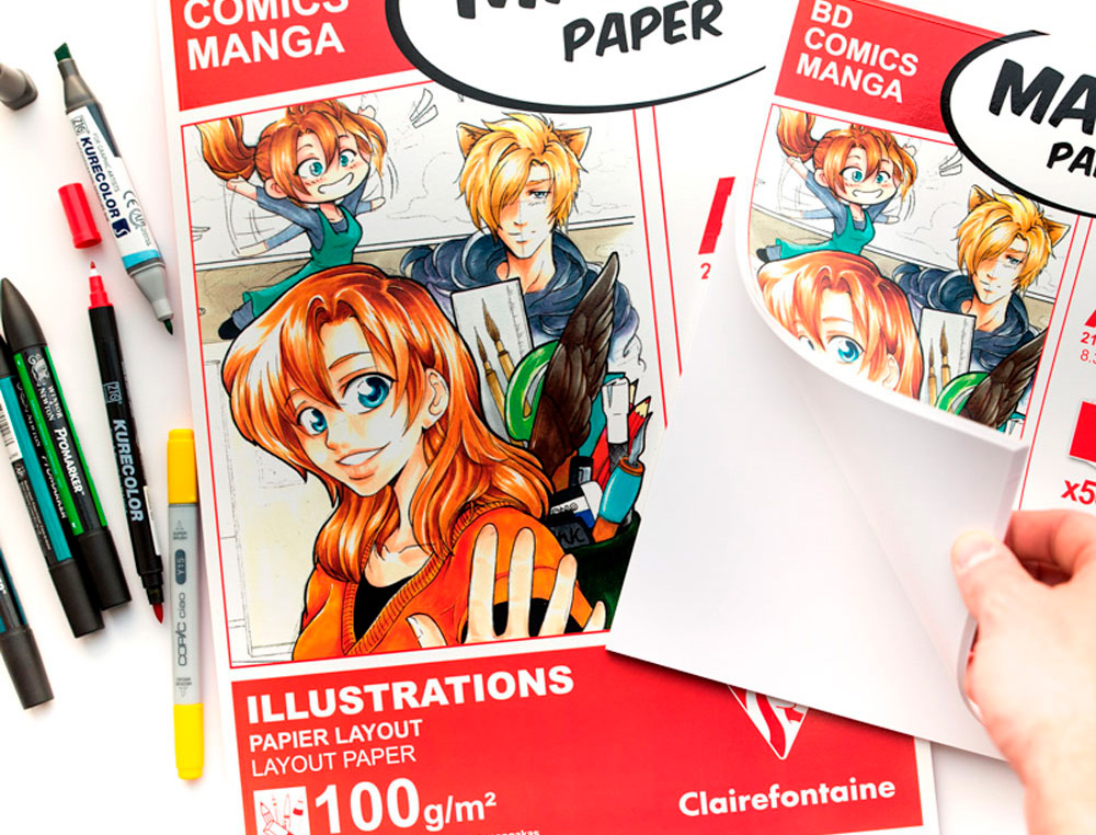 BLOC MANGA CLAIREFONTAINE A5 COLL 14,8X21 100GR 50 F