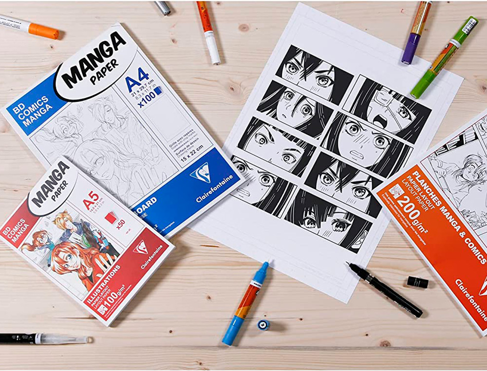 BLOC MANGA CLAIREFONTAINE A5 COLL 14,8X21 100GR 50 F