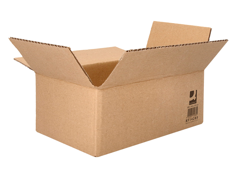CAISSE AMERICAINE Q-CONNECT ULTRA-RESISTANTE CARTON RECYCLE DOUBLE CANNELURE 7MM 500X340X310MM COLORIS KRAFT