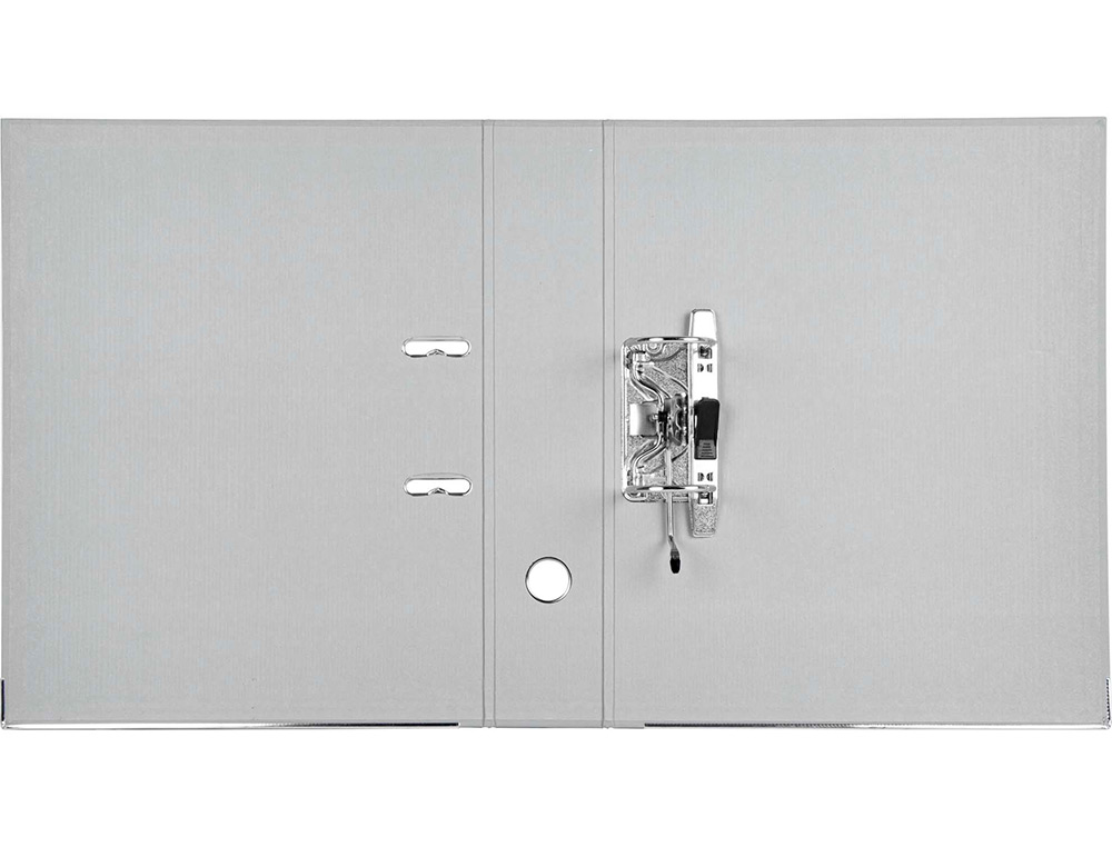 CLASSEUR LEVIER LIDERPAPEL DOCUMENTA FOLIO CARTON REMBORDE DOS 75MM RADO METALLIQUE COLORIS GRIS