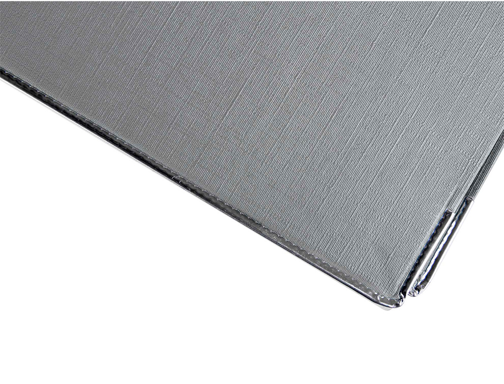 CLASSEUR LEVIER LIDERPAPEL DOCUMENTA FOLIO CARTON REMBORDE DOS 75MM RADO METALLIQUE COLORIS GRIS