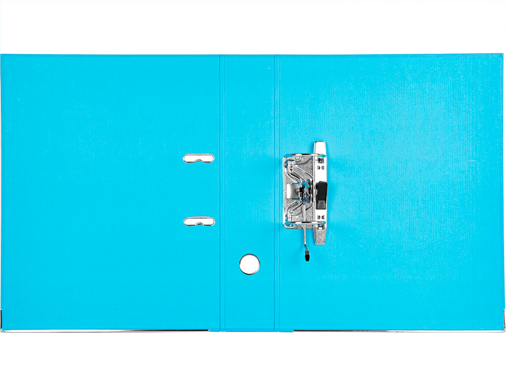CLASSEUR LEVIER LIDERPAPEL DOCUMENTA FOLIO CARTON REMBORDE DOS 75MM RADO METALLIQUE COLORIS BLEU CIEL