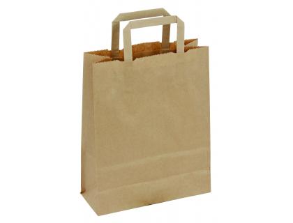 SAC KRAFT 90G/M2 POIGNEES TORSADEES 18X8X22CM PAQUET 50 UNITES COLORIS BRUN 21059