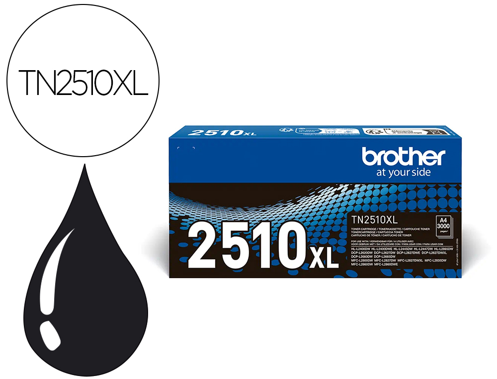 TONER LASER BROTHER TN2510XL 3000P COLORIS NOIR