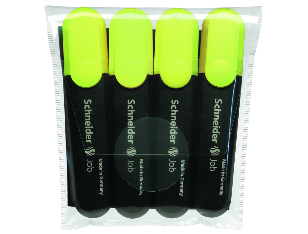 SURLIGNEURS SCHNEIDER JOB 150 POINTE BISEAUT E 1 A 5 MM     COLORIS JAUNE ETUI DE 4       UNITES