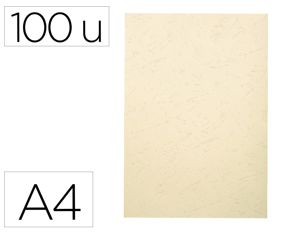 COUVERTURE EXACOMPTA GRAIN CUIR RECYCLE A4 270G PAQUET   DE 100 UNITES COLORIS IVOIRE