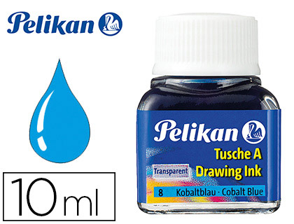 ENCRE DE CHINE PELIKAN TIRE-LIGNES PLUMES DESSINATEUR PINCEAUX COULEUR BLEU COBALT FLACON 10ML