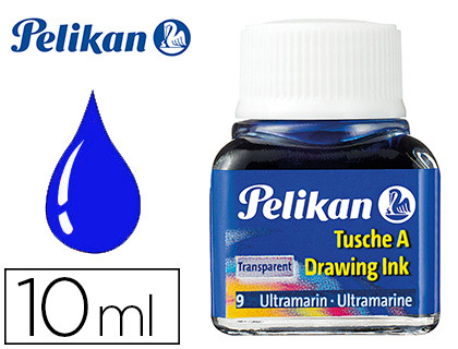 ENCRE DE CHINE PELIKAN TIRE-LIGNES PLUMES DESSINATEUR PINCEAUX COULEUR BLEU OUTREMER FLACON 10ML