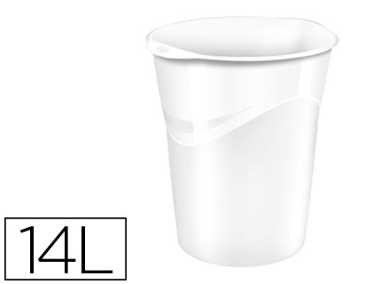CORBEILLE  PAPIER CEP POLYPROPYLNE RSISTANT FORME CONIQUE POIGNES ERGONOMIQUES 14L 305X290X334MM COLORIS GLOSS BLANC
