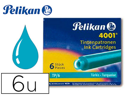 CARTOUCHE PELIKAN COURTE STANDARD TURQUOISE TUI 6 UNITS