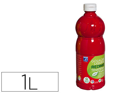 GOUACHE LEFRANC BOURGEOIS LIQUIDE REDIMIX NON TOXIQUE FLUIDE COUVRANTE PRTE  L'EMPLOI VERMILLON FLACON 1000ML