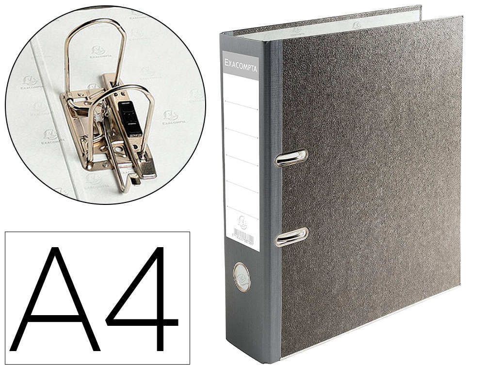 Pergamy classeur à anneaux personnalisable, ft A4, 2 pochettes, 2 pochettes,  4 anneaux en D de 25 mm, noi