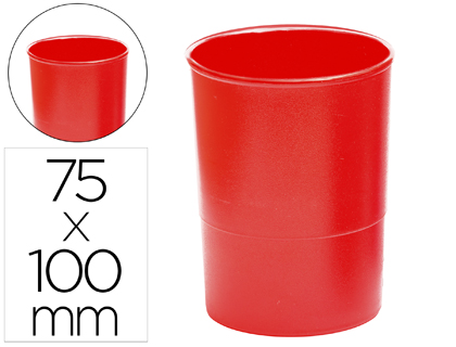 POT A CRAYONS Q-CONNECT PLASTIQUE HAUTEUR 100MM DIAMETRE 75MM COLORIS ROUGE OPAQUE