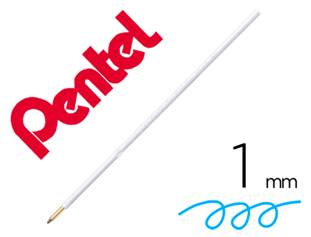 RECHARGE POUR STYLO-BILLE RETRACTABLE PENTEL BX470 IZEE POINTE LARGE 1MM ENCRE BLEU   CIEL SACHET 2 UNITES