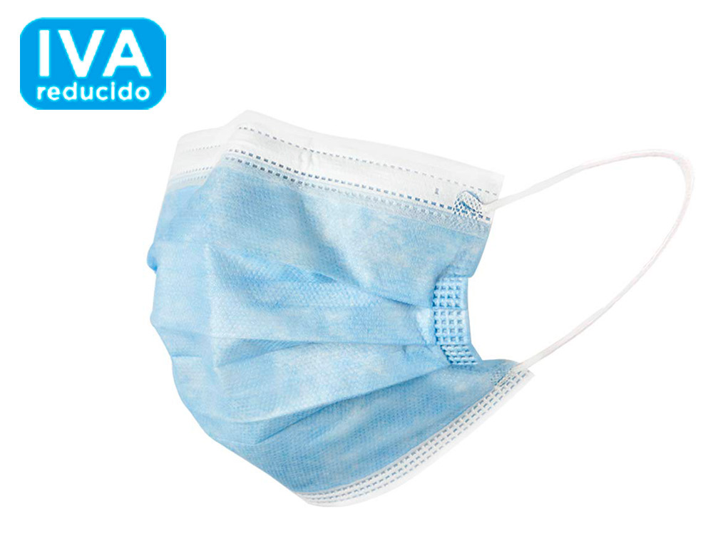 MASQUE JETABLE NORME CE EN 14683:2019+AC:2019 CLASS1 CHIRURGICAL  USAGE UNIQUE           COULEUR BLEU