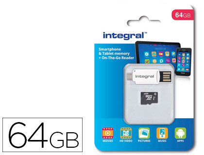 CARTE MICRO INTGRAL SDXC CAPACIT 64GB LECTEUR CARTES OTG VITESSE TRANSFERT 90MB/S SPCIALE SMARTPHONES TABLETTES