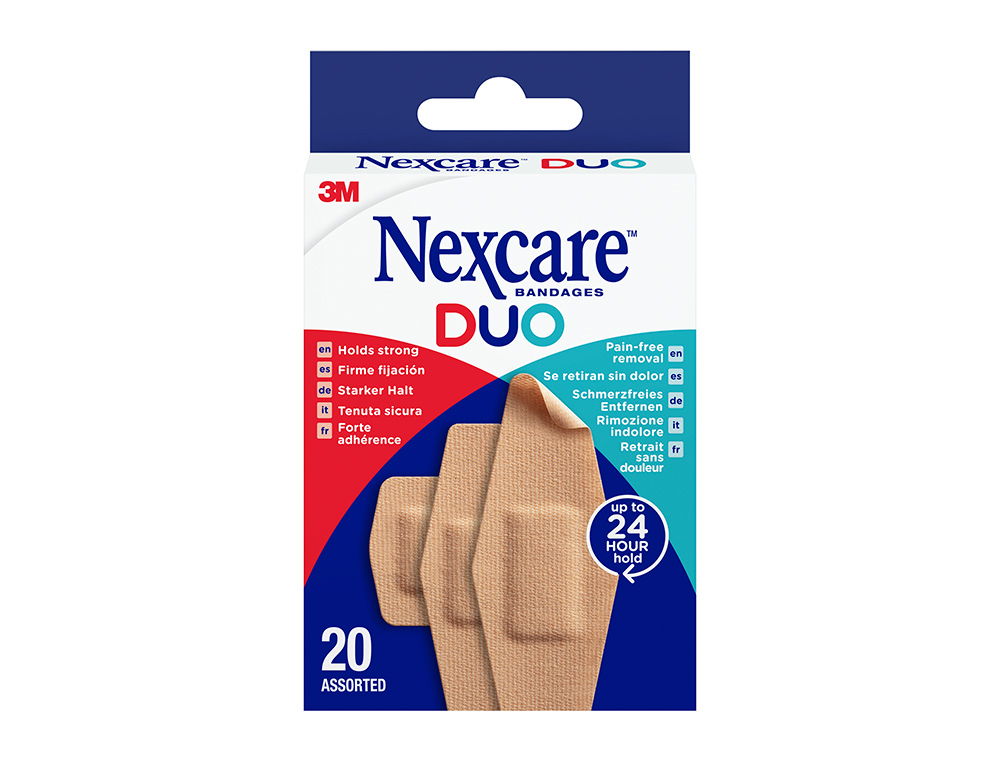 PANSEMENT NEXCARE DUO SANS DOULEUR ASSORITMENT 20 UNITES 6294236