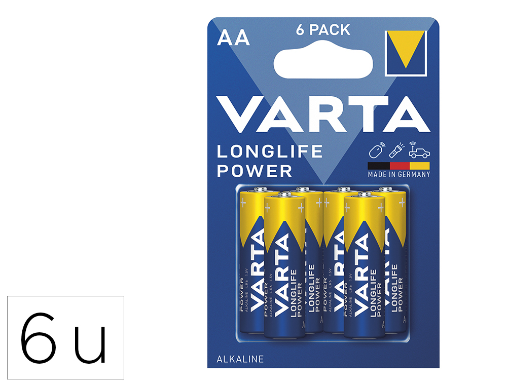 PILE VARTA LONGLIFE POWER AA/LR6 BLISTER 6 UNITES