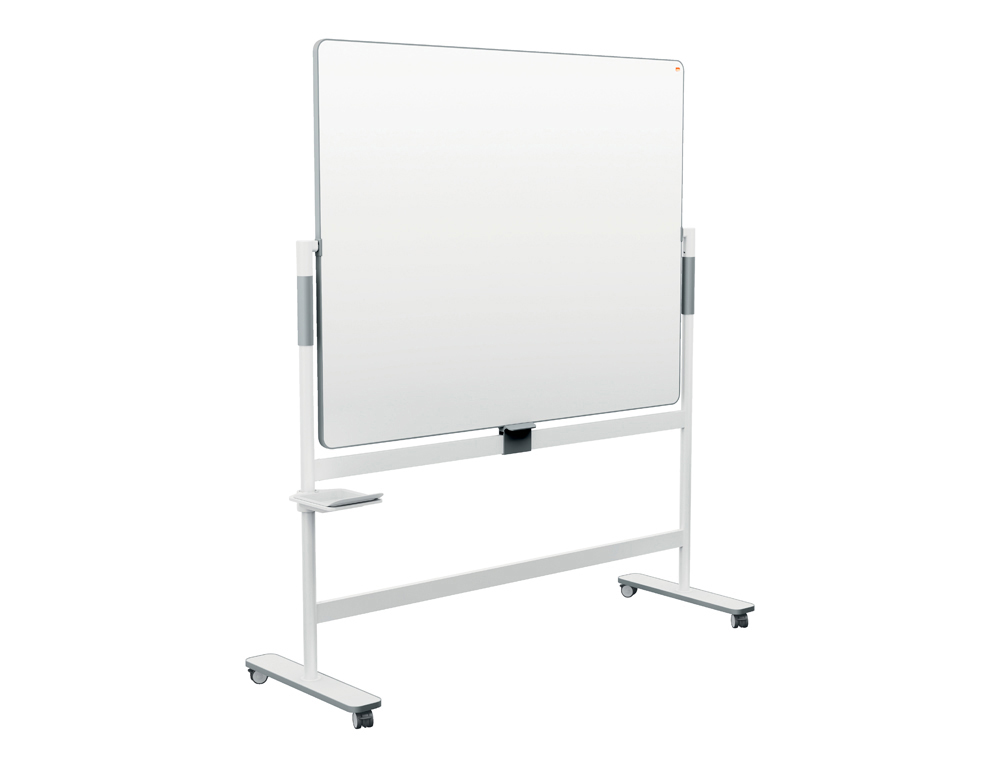 TABLEAU NOBO BLANC MOBILE 360 DEGRES SURFACE MAGNETIQUE 4   ROULETTES 1500X1200MM