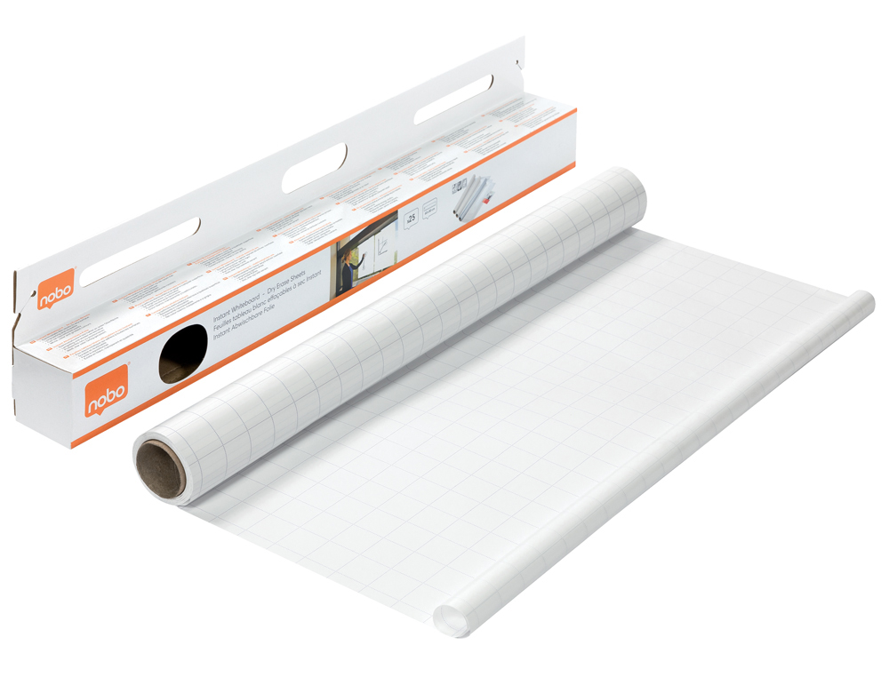 FEUILLE TABLEAU BLANC NOBO INSTANT                       600X800MM QUADRILLEE ROULEAU  25 UNITES