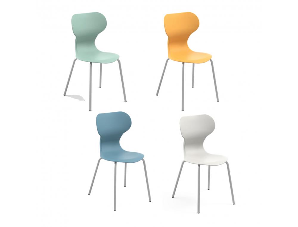 CHAISE MIRPLAY MIA BASIC STRUCTURE METALLIQUE EMPILABLETAILLES 4 5 ET 6 A PRECISER   COLORIS ALEATOIRE LOT DE 5