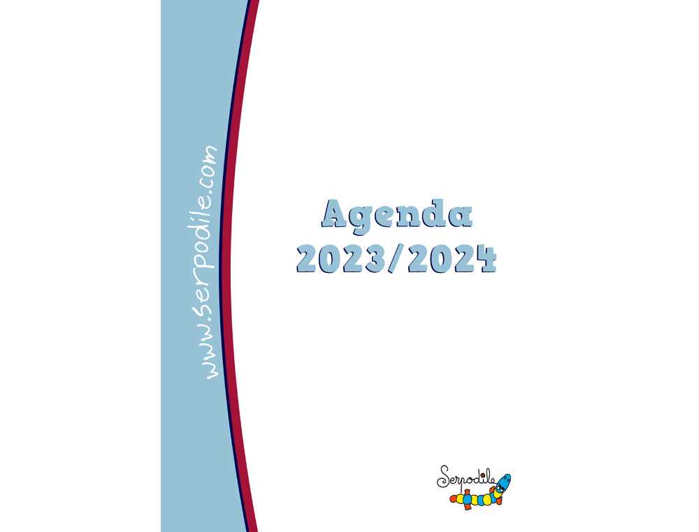 AGENDA HAMELIN 23-24 SERPODILE POUR ENFANTS        DYSPRAXIQUES DYSLEXIQUES A4   84 PAGES DOUBLE LIGNE 3MM