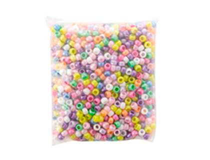 PERLE PLASTIQUE NACRE ARRONDIE DIAMTRE 9MM COLORIS ASSORTIS SACHET 1000 UNITS