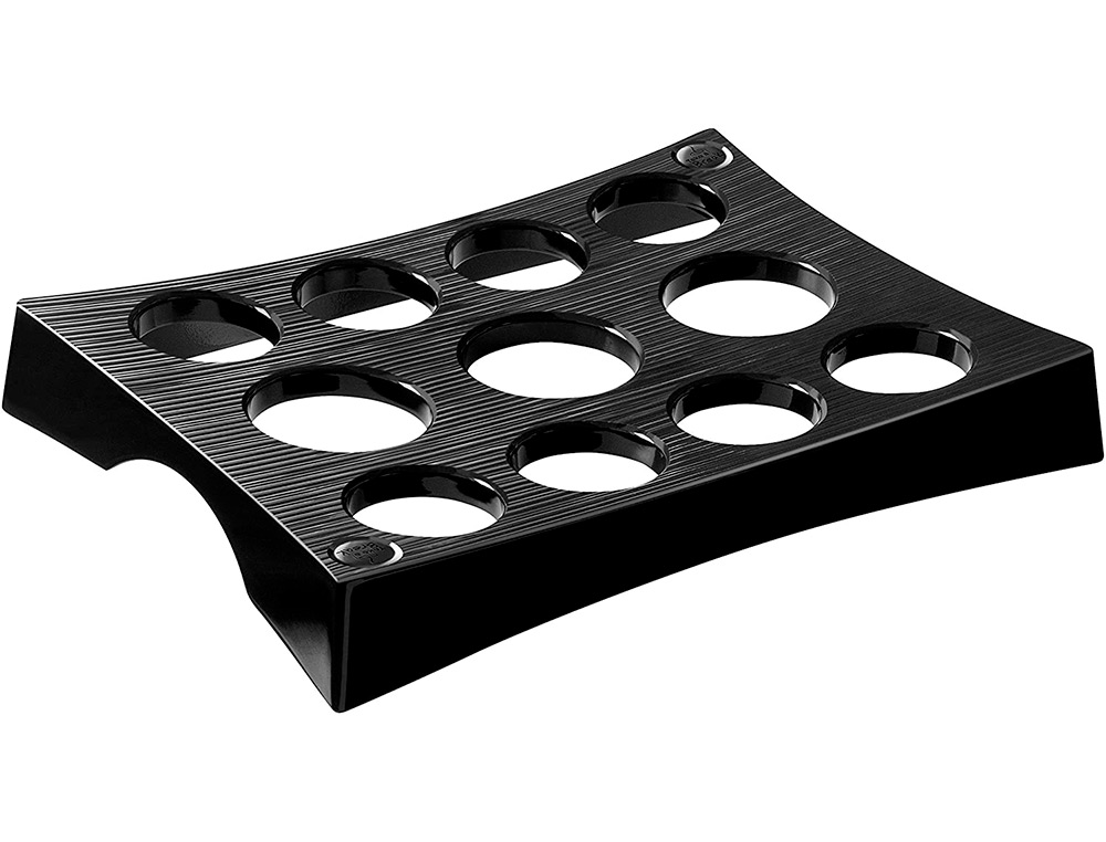 PORTE-GOBELETS CEP TAKE A BREAK POLYSTYRENE 11 TROUS 3 GRANDS 8 PETITS TRANSPORT SECURISE 330X250X46MM COLORIS NOIR