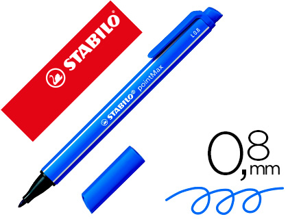 STYLO-FEUTRE STABILO POINTMAX POINTE MOYENNE NYLON TRAC 0.8MM ULTRA ROBUSTE COLORIS BLEU