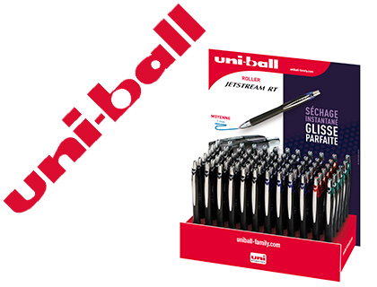 PRSENTOIR DE 72 ROLLERS UNIBALL JETSTREAM RT 1MM ASSORTIS
