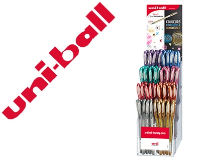 PRSENTOIR DE 120 ROLLERS UNIBALL SIGNO MTALLISS