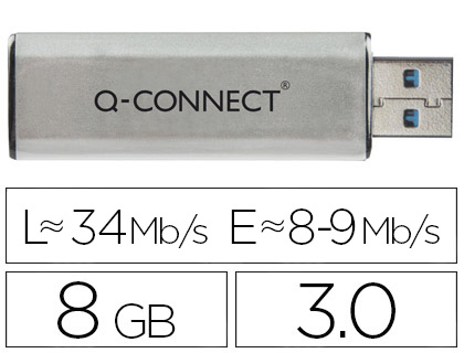CL USB Q-CONNECT 3.0 8GB LECTURE175MB/S CRITURE 60MB/S R TRACTABLE INTERFACE SUPERSPEED 3.0 COMPATIBLE USB 2.0