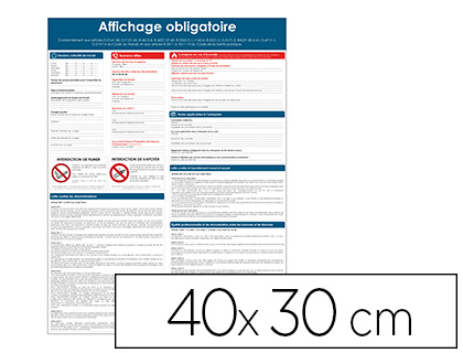 PANCARTE AFFICHAGE OBLIGATOIRE PVC SOUPLE        40X30CM