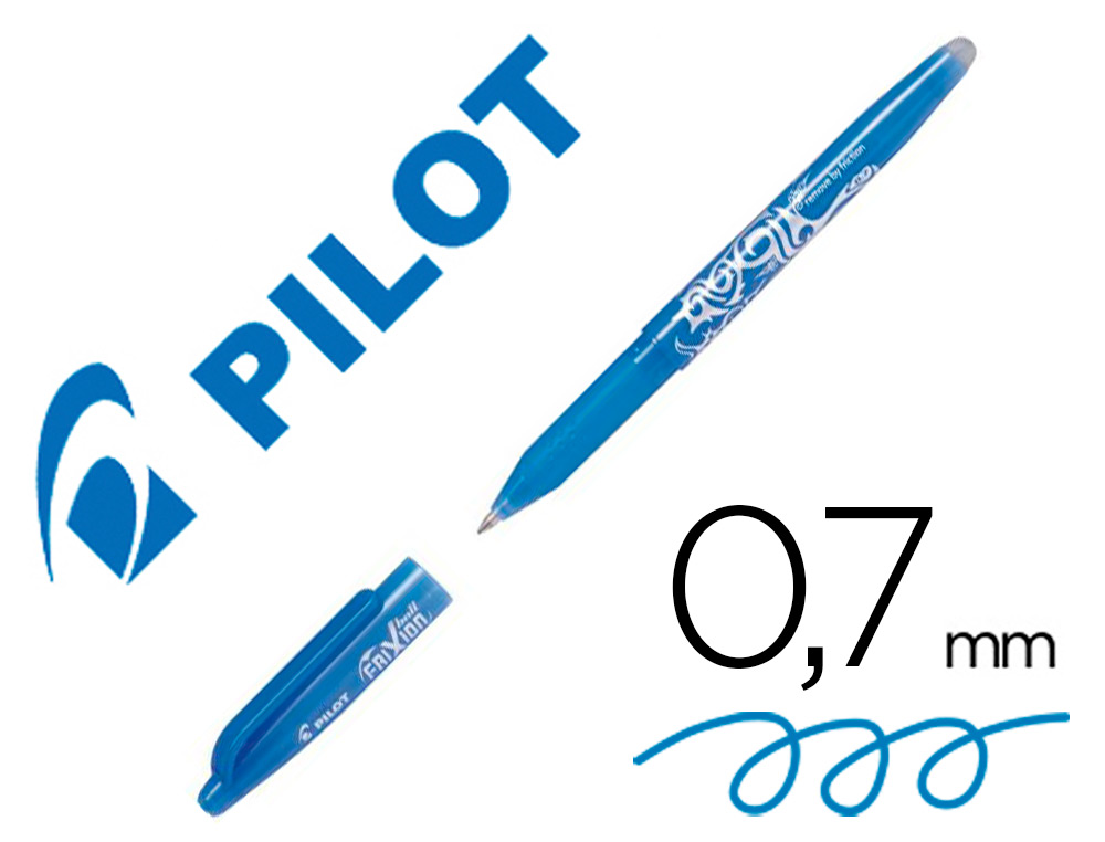 ROLLER PILOT FRIXION BALL ENCRE GEL POINTE MOYENNE      COLORIS BLEU CIEL