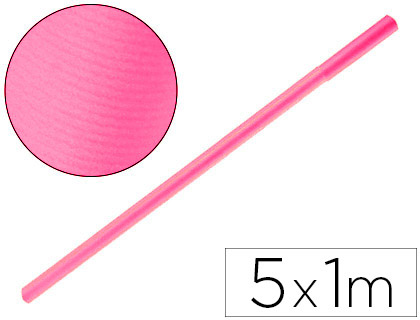 PAPIER KRAFT LIDERPAPEL 65G/M2 UNICOLORE ROSE ROULEAU 1X5M